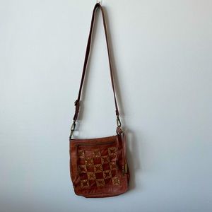 Lucky Brand Leather Crossbody Bag - Medium Size